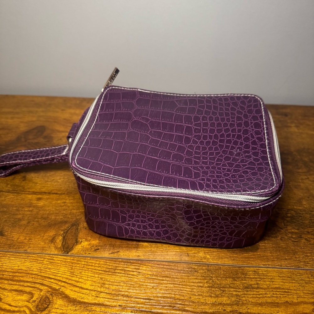 Clinique Purple Embossed Wristlet